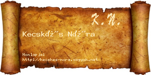 Kecskés Nóra névjegykártya