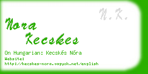 nora kecskes business card